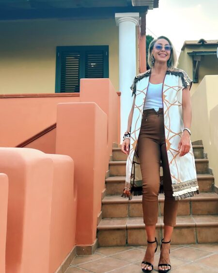Pantaloni a vita alta stretch