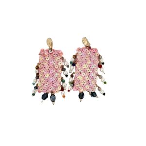 Orecchini rettangolari paillettes