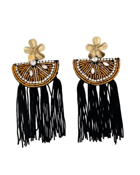 Orecchini arancia e nappe