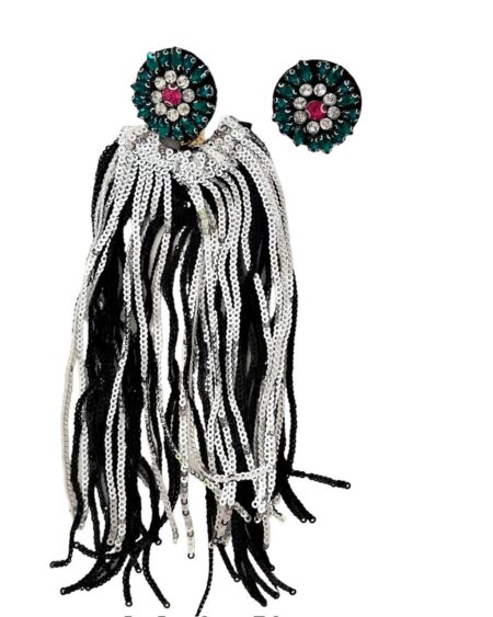 Orecchino bottone con mono paillettes
