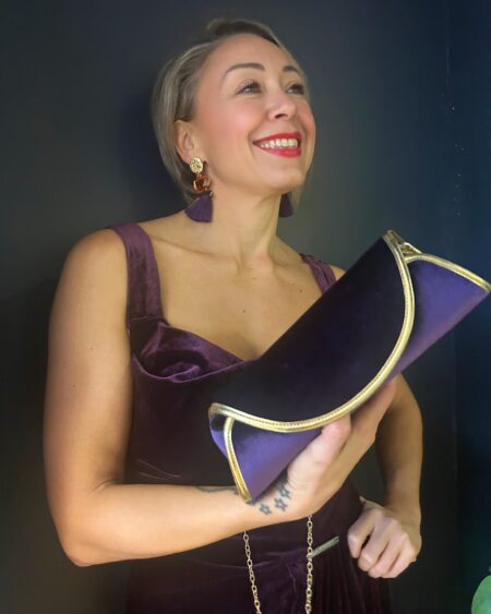 Rollbag velluto viola