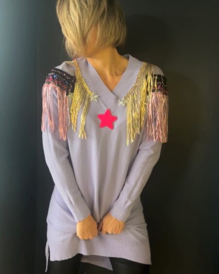 Maglione fucsia stars