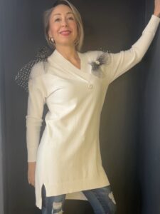 Maglione White pois