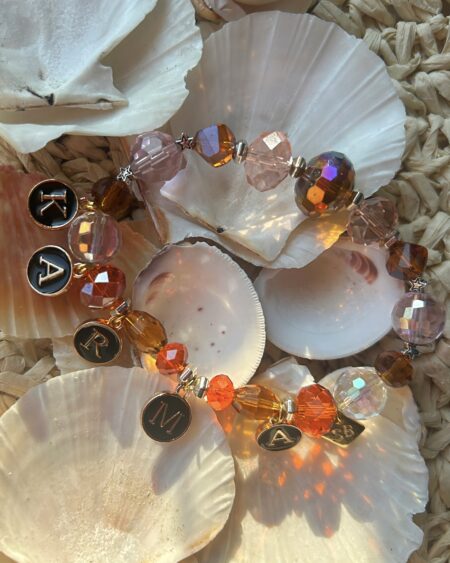 Bracciale words rosso, arancio e oro
