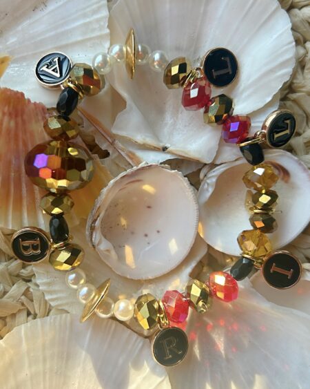 Bracciale words rosso, arancio e oro