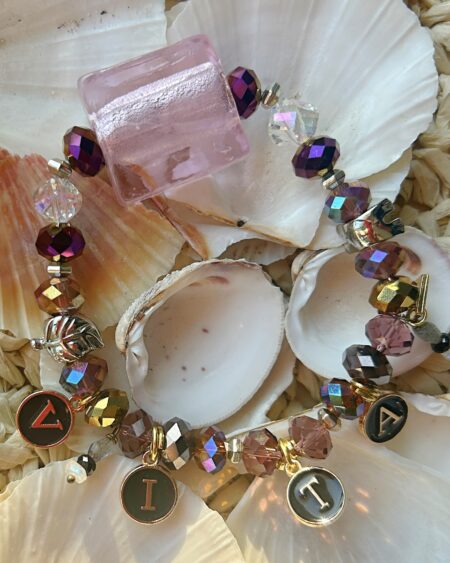 Bracciale words rosa e iridescente