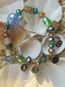 Bracciale words blu, azzurro e verde