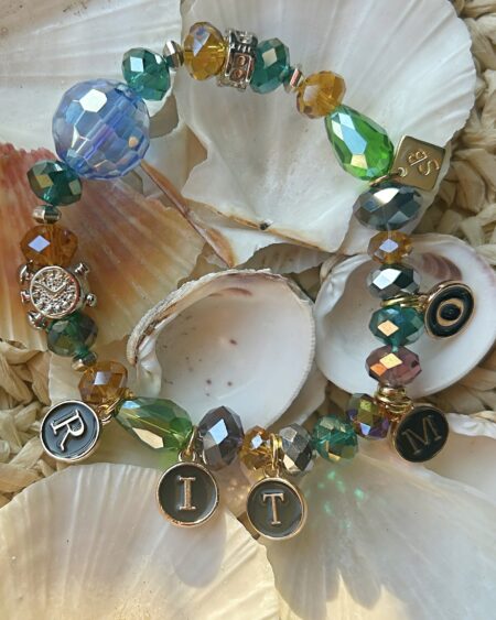 Bracciale words blu, azzurro e verde
