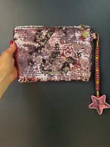 Borsa pochette paillettes Hawaii