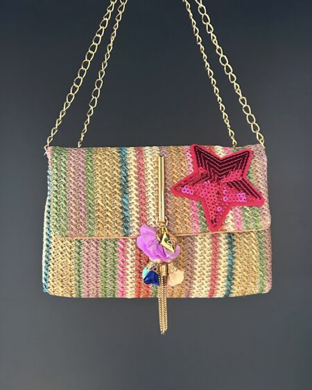 Borsa pochette rainbow star