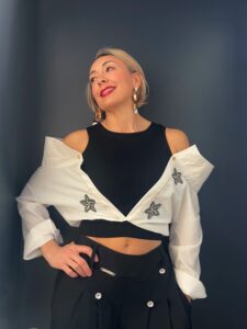 Top a camicia Black Stars
