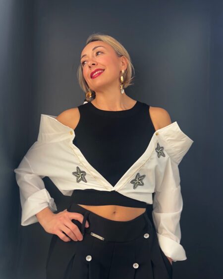 Top a camicia Black Stars