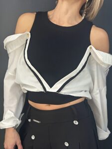 Top a camicia Black Flamingos