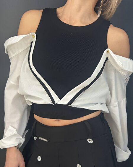 Top a camicia Black Flamingos