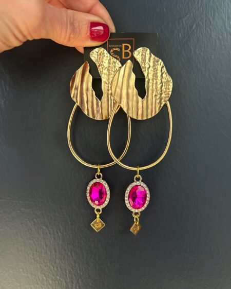 Orecchini fucsia metal