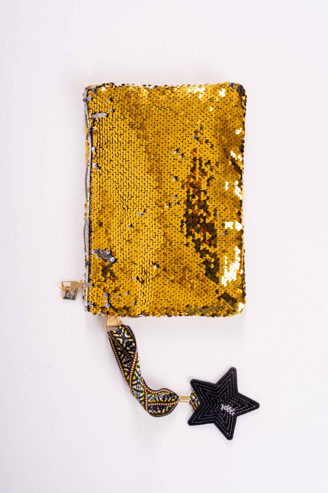 borsa paillettes oro stella