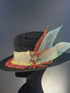 Cappello texano in rafia NERO