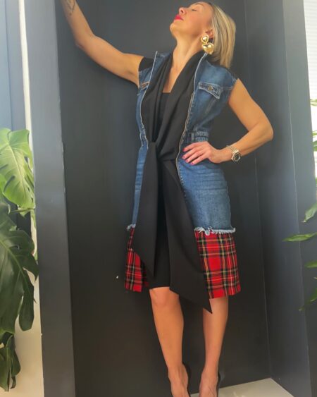 Smanicato jeans con kilt