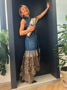 Smanicato lungo jeans animalier
