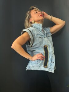 Giacca smanicate jeans bad girl (2)