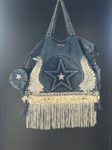 Borsa jeans Fringe