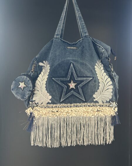 Borsa jeans Fringe