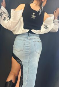 Gonna jeans asimmetrica (3)