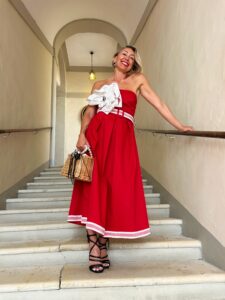 Abito rosso e bianco Elizabeth