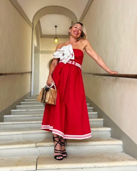 Abito rosso e bianco Elizabeth