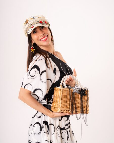 Borsa a Mano in Vimini "Star Night"