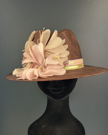Cappello floreale tabacco Lesly