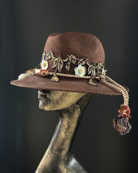 Cappello Tobacco e pizzo
