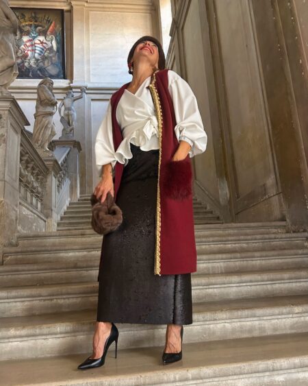 Gilet lungo Burgundy