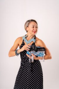 Collana statement stelle marine azzurre