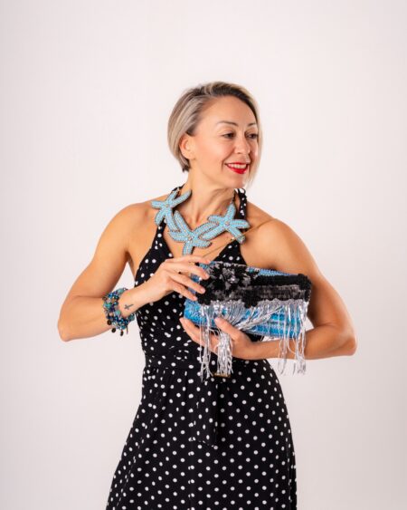 Collana statement stelle marine azzurre