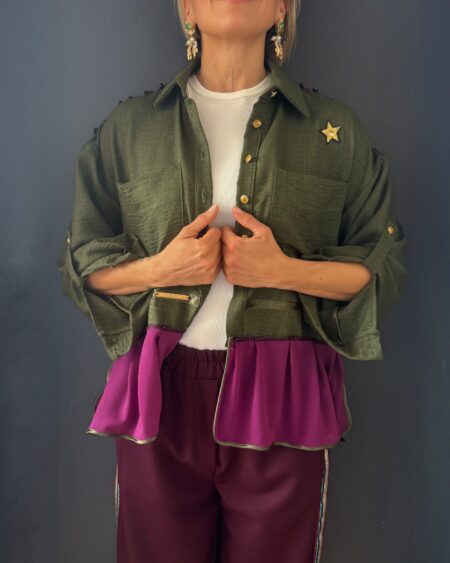 Giacca Camicia Oversize Army Style