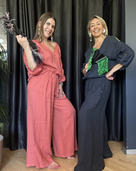 Completo Pantalone e Casacca in Lino Taglia Unica
