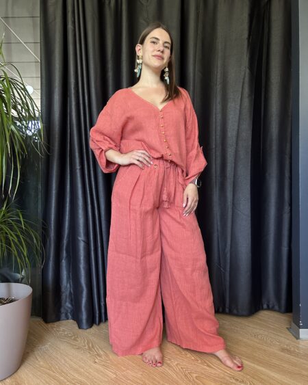 Completo Pantalone e Casacca in Lino Taglia Unica