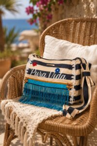 Borsa Tracolla Pura Vida con dettagli floreali e frange